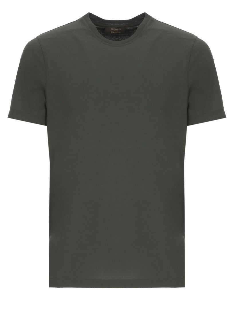 Zanone Green Cotton Crewneck T-Shirt