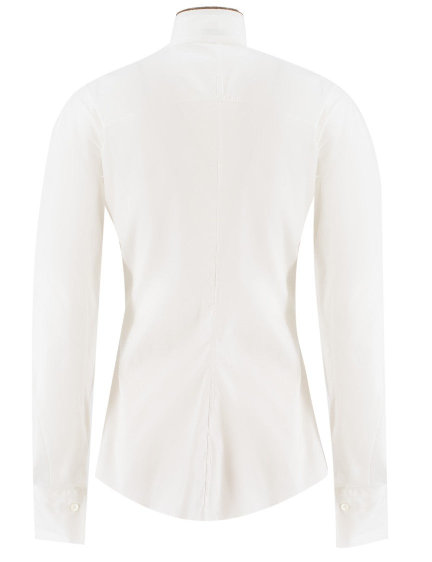 Brunello Cucinelli Balloon Sleeve Cotton Poplin Shirt