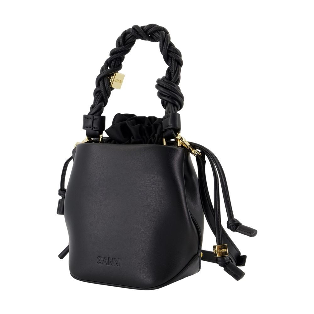 Ganni Bou Bucket Mini Purse - Leather - Black