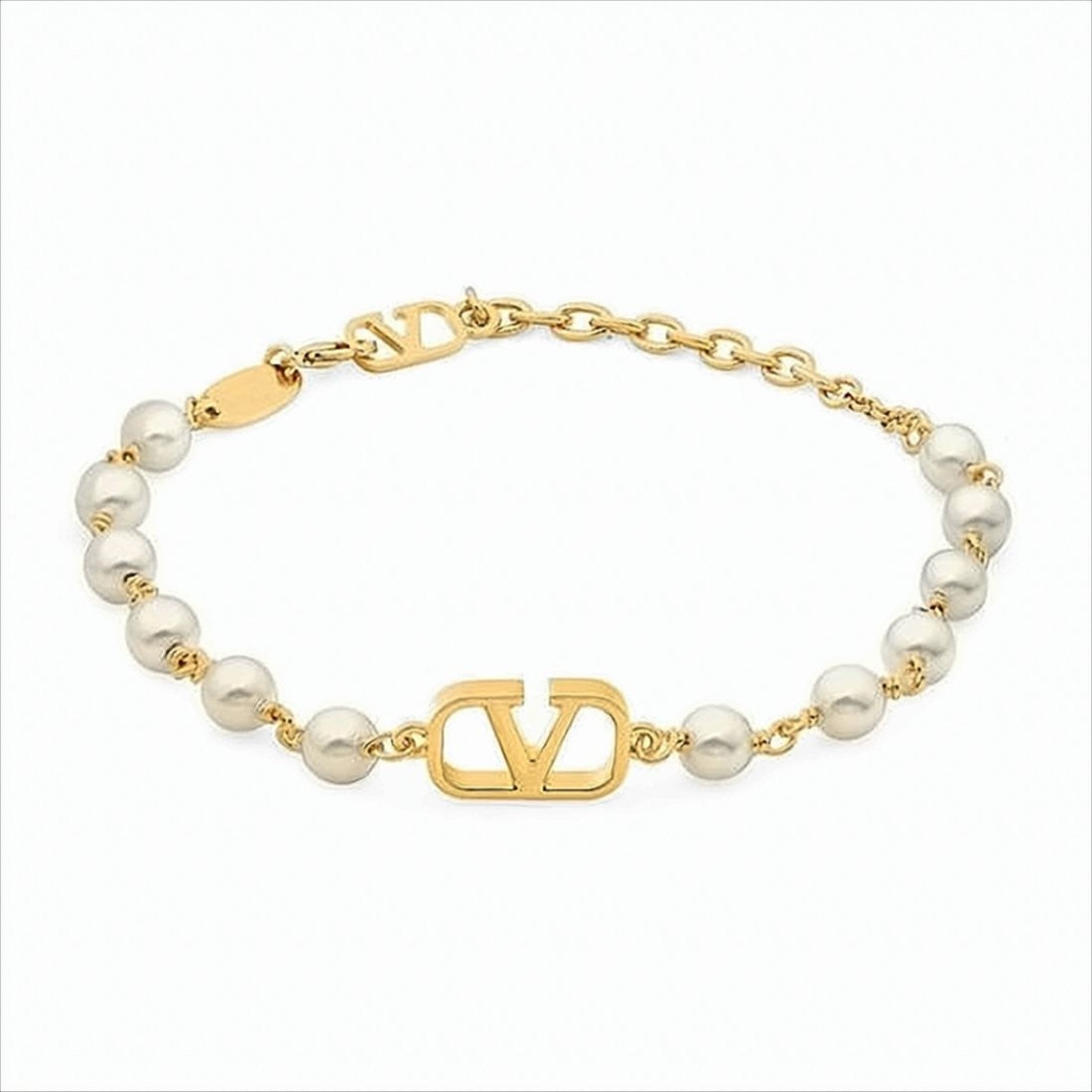 Valentino Garavani Pearl And Gold Charm Necklace