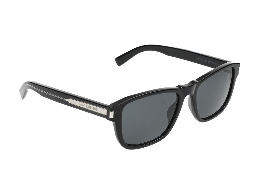 Saint Laurent Black Bold Square Acetate Sunglasses