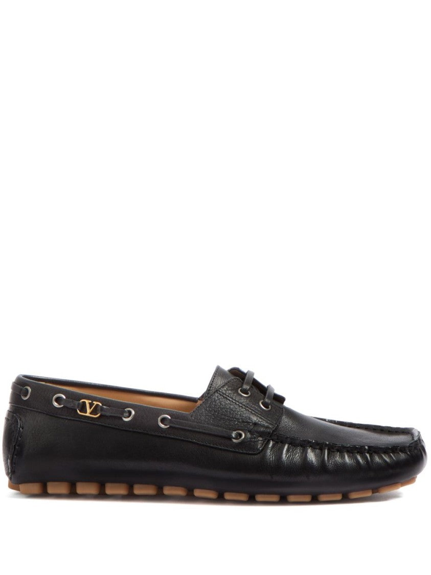 Valentino Garavani Slip-On Leather Moccasin With Vlogo Signature