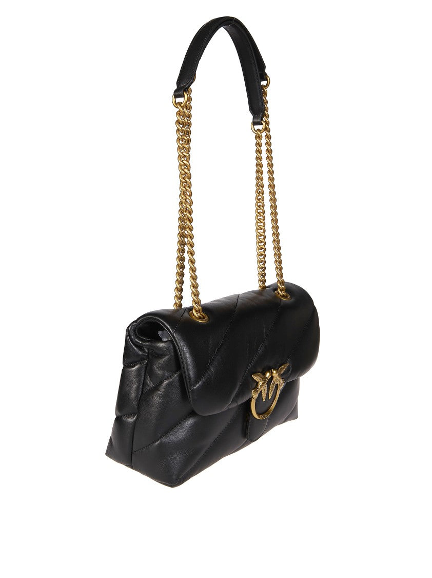 Pinko Black Quilted Classic Chain Shoulder Bag