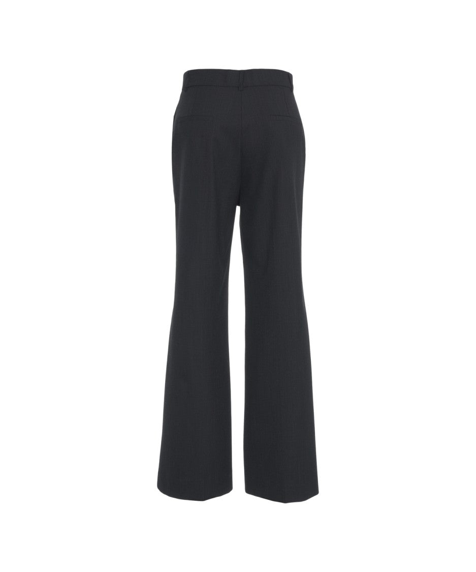 Ottod'ame Pinstriped Wide-Leg Palazzo Trousers With High Waist And Tailored Silhouette