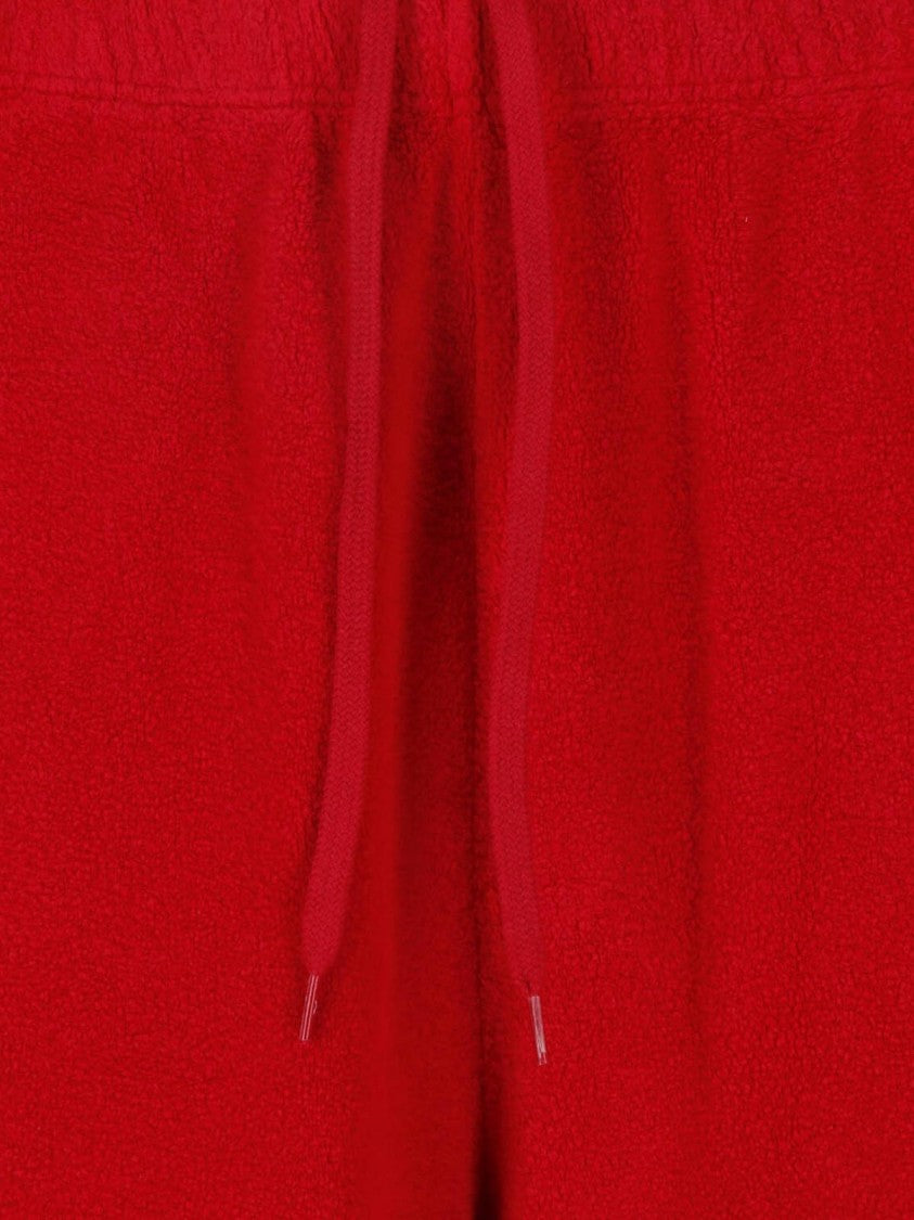 Mm6 By Maison Margiela Red Cotton Terry Straight-Leg Sweatpants
