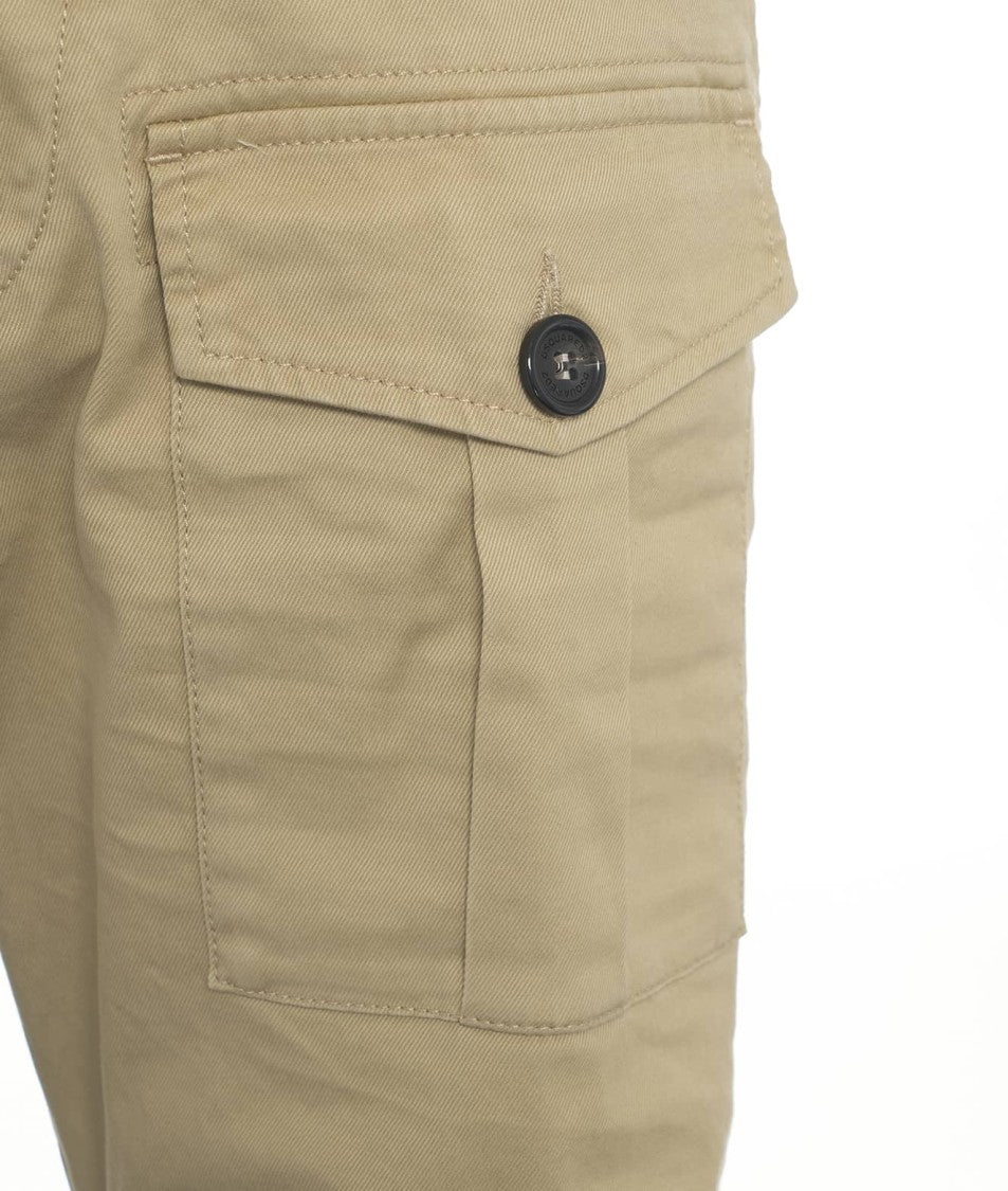 Dsquared2 Beige Cargo Pants With Streamlined Silhouette