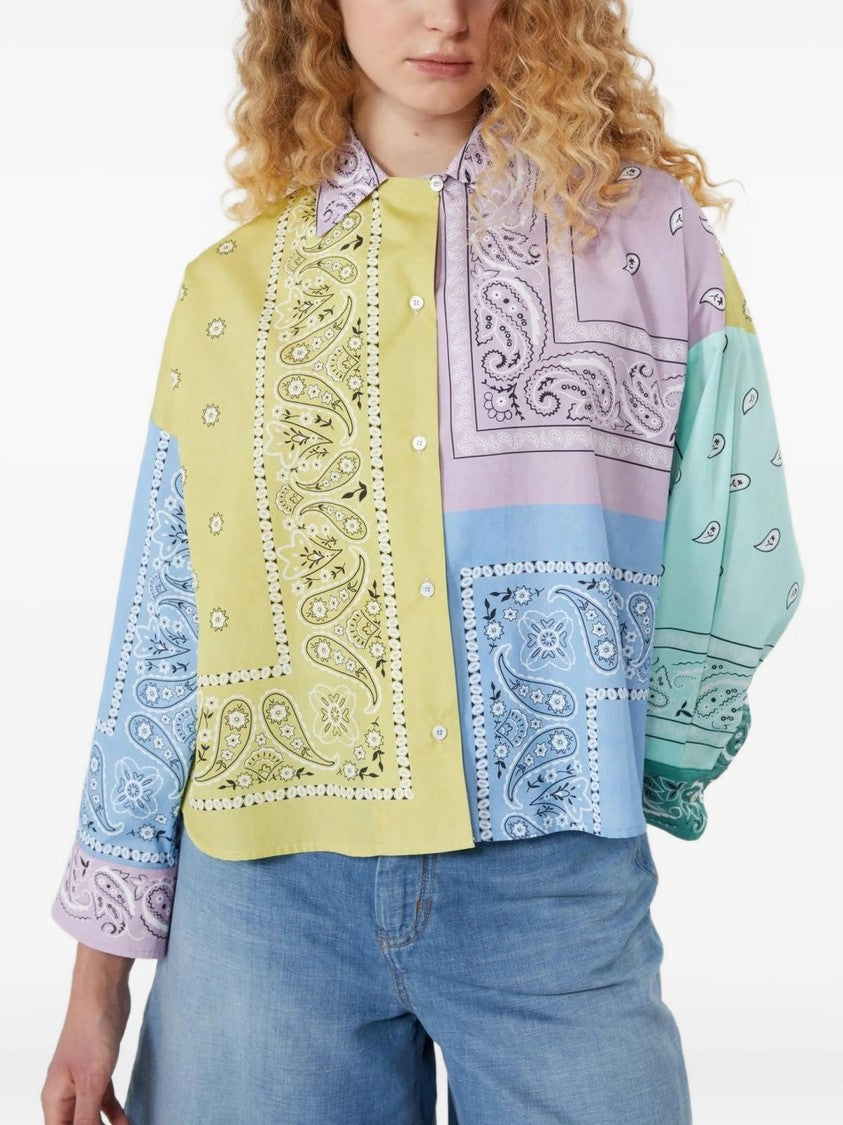 Max Mara Patchwork Cropped Jacket With Classic Collar