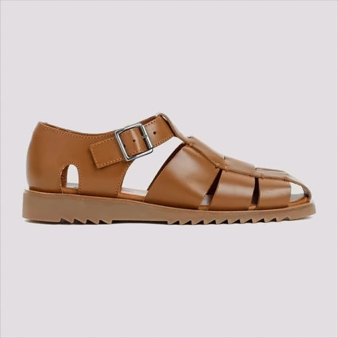 Paraboot Closed-Toe Brown Leather Sandals