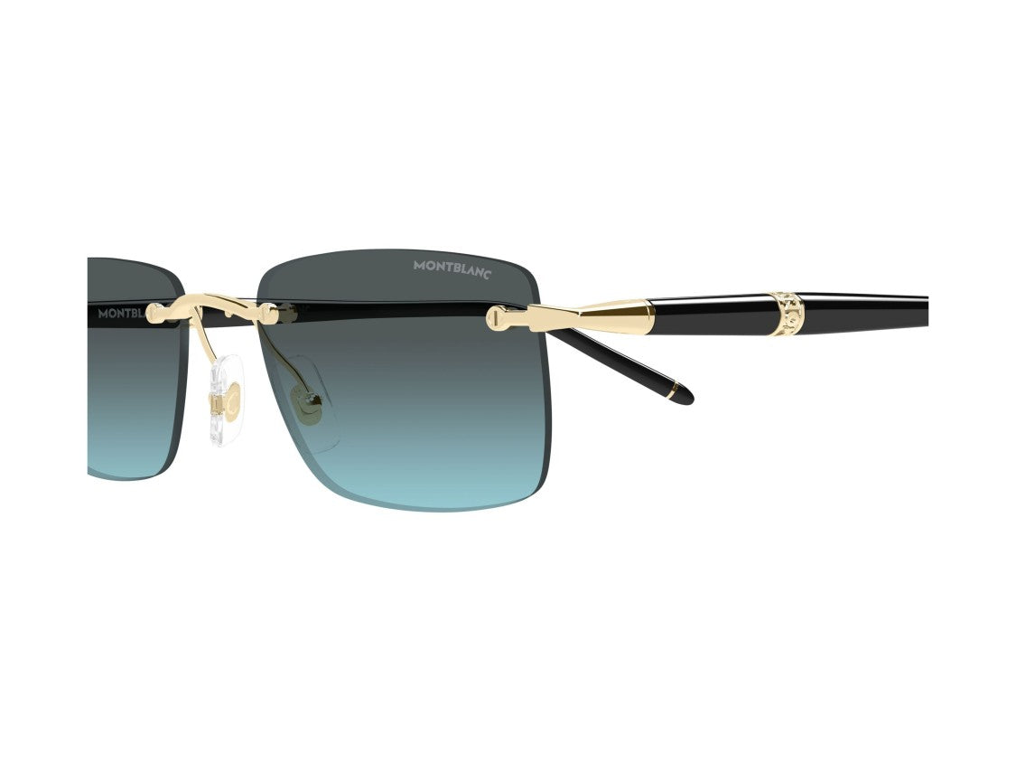 Montblanc Gold Blue Mb0344s Gradient Rimless Sunglasses