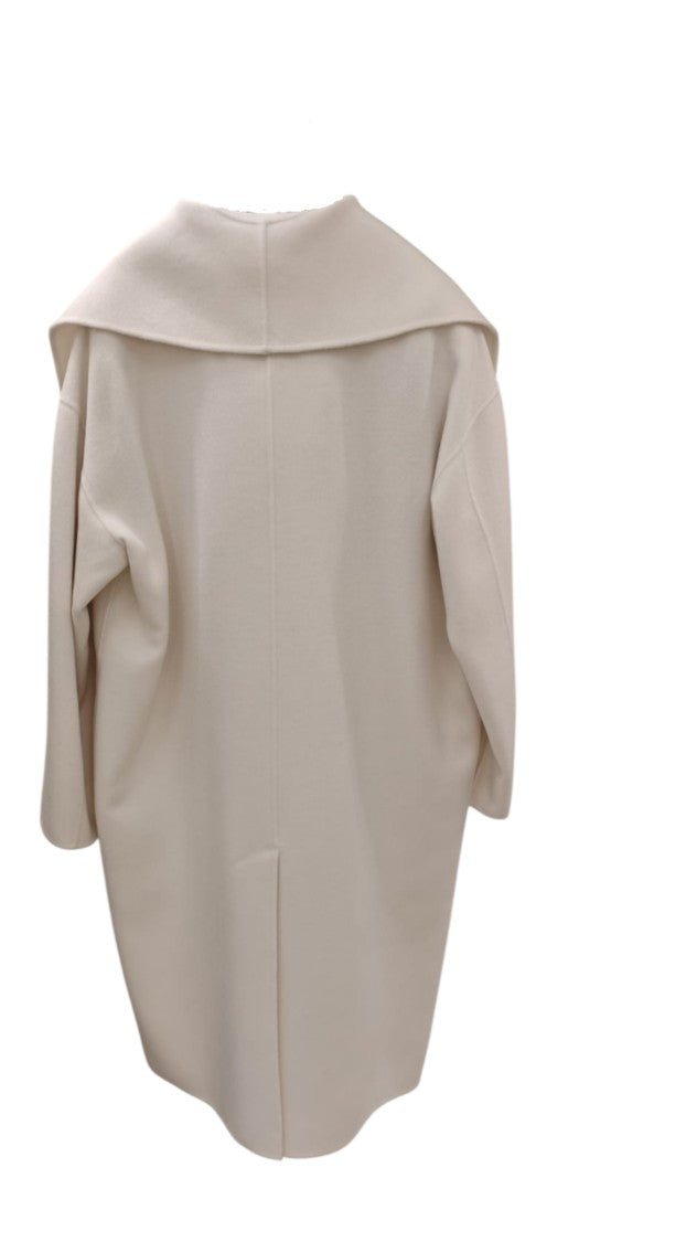 Max Mara White Nichel Classic Wool Coat