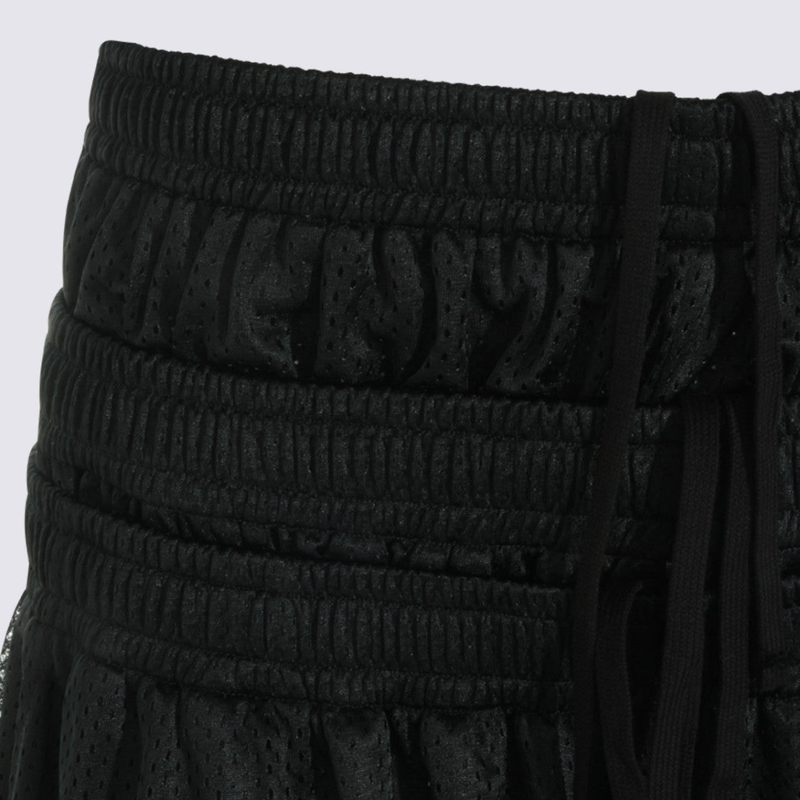 Awge High-Waisted Black Mesh Shorts With Drawstring