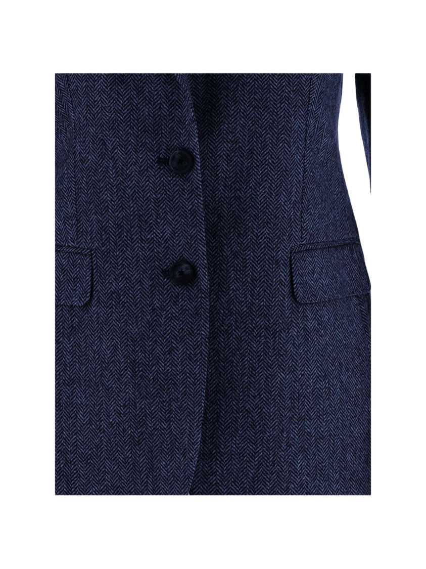 Tagliatore Structured Navy Wool And Cashmere Jacket With Tailored Fit