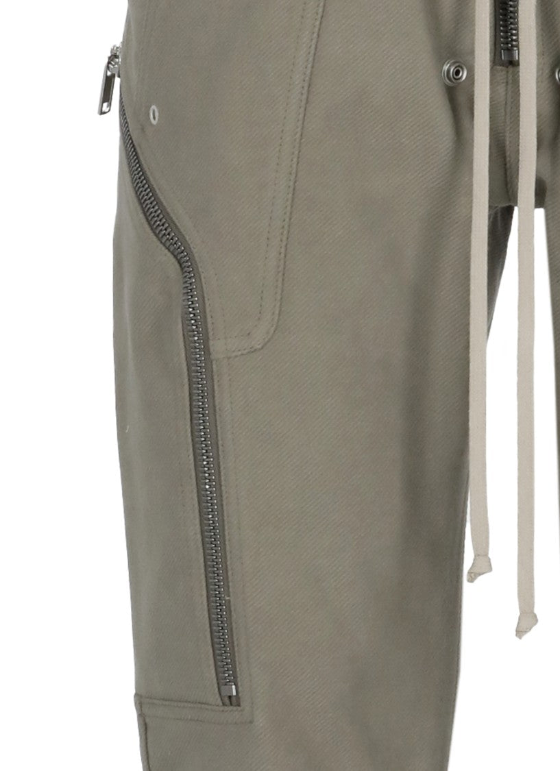 Rick Owens Trousers With Elastic Waist And Multiple Zipper Details