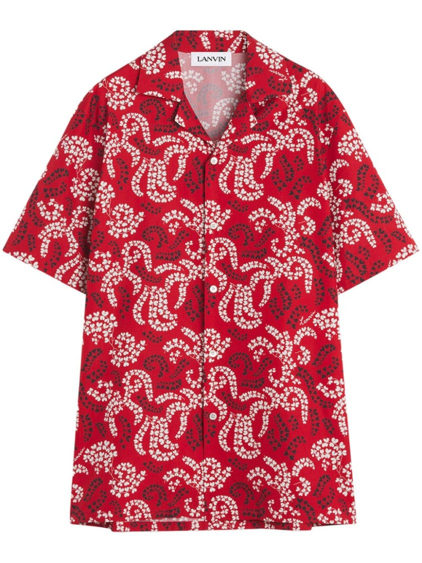 Lanvin Cuban Collar Short-Sleeved Shirt