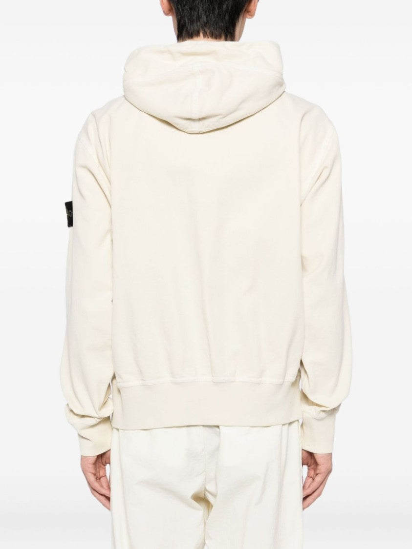 Stone Island Organic Cotton Zip-Up Hoodie With Logo Badge
