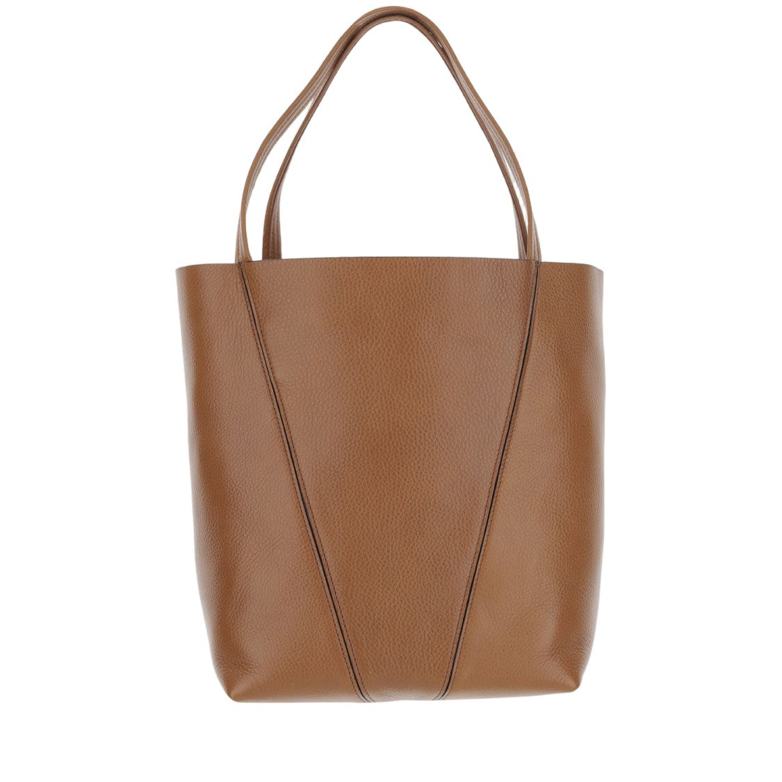 Chloé Structured Maroon Leather Spin Tote Bag