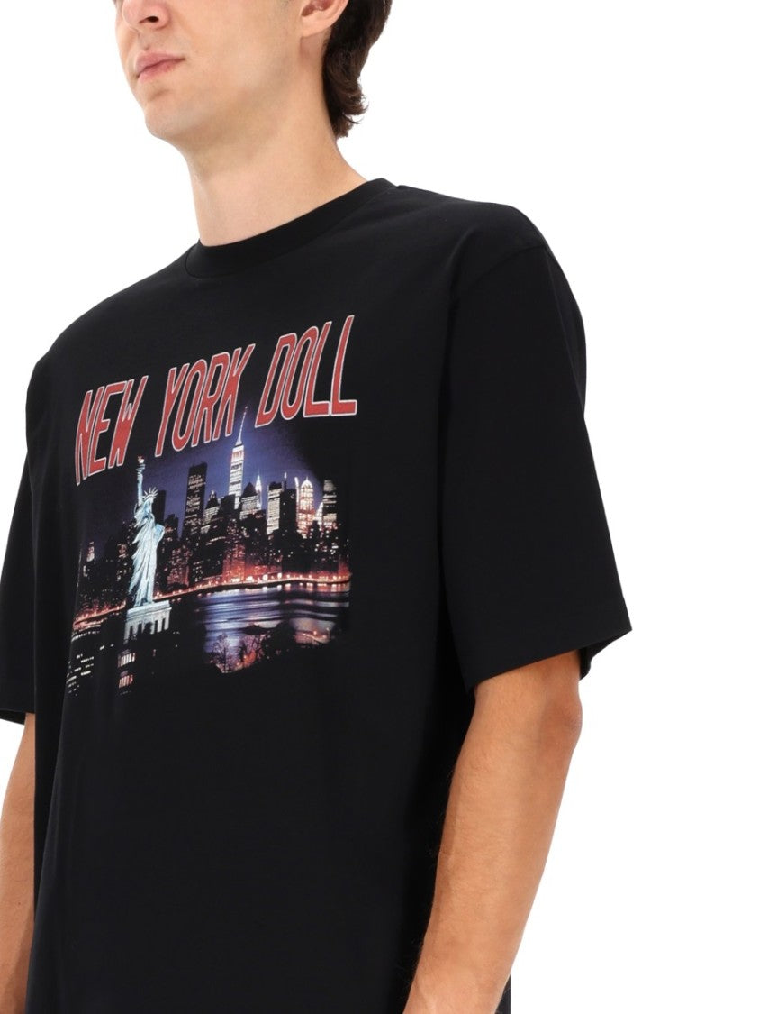 Dsquared2 Casual Cotton T-Shirt With Nighttime Cityscape Print