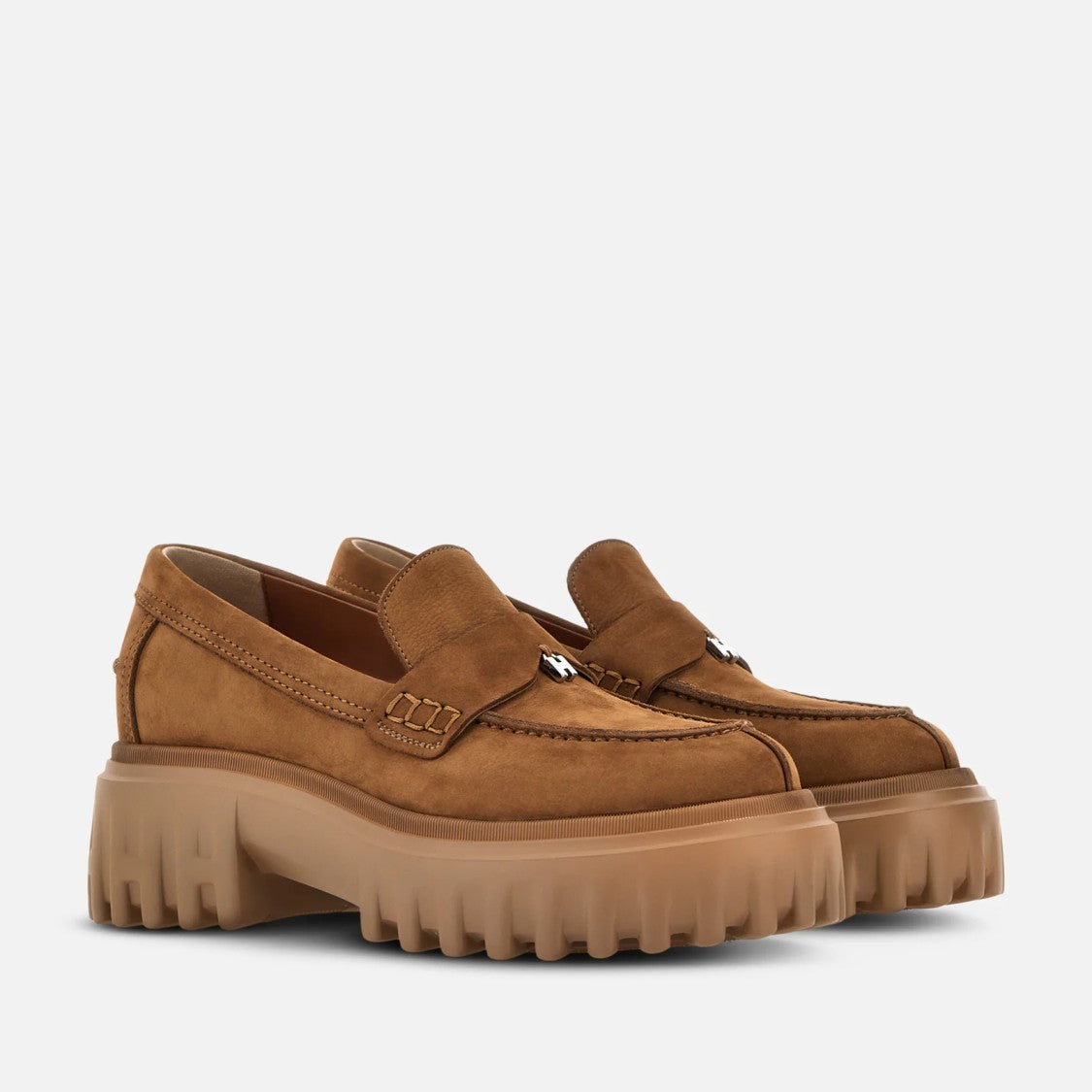 Hogan Classic Penny Loafer Moccasins With Lug Sole