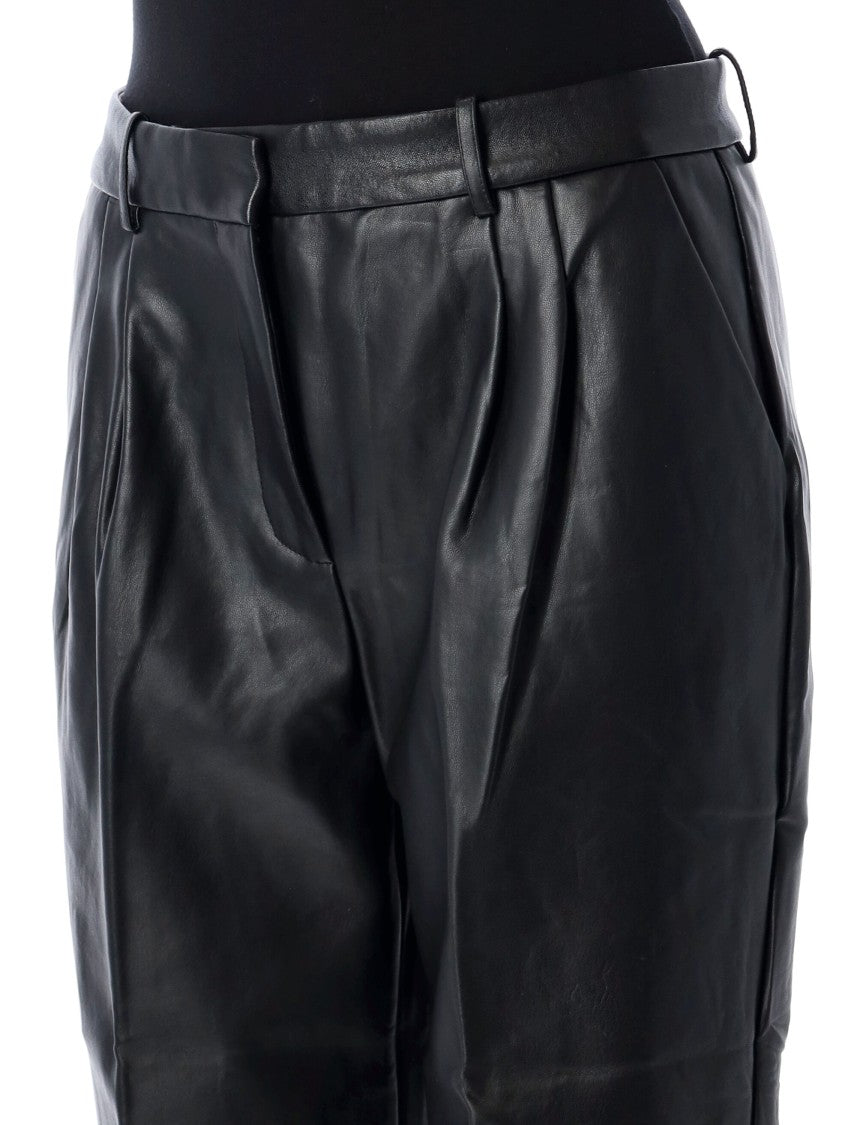 The Garment Recycled Leather Trousers With Pleats