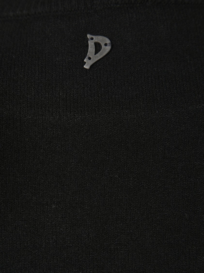 Dondup Fitted Black Dress With High Neckline