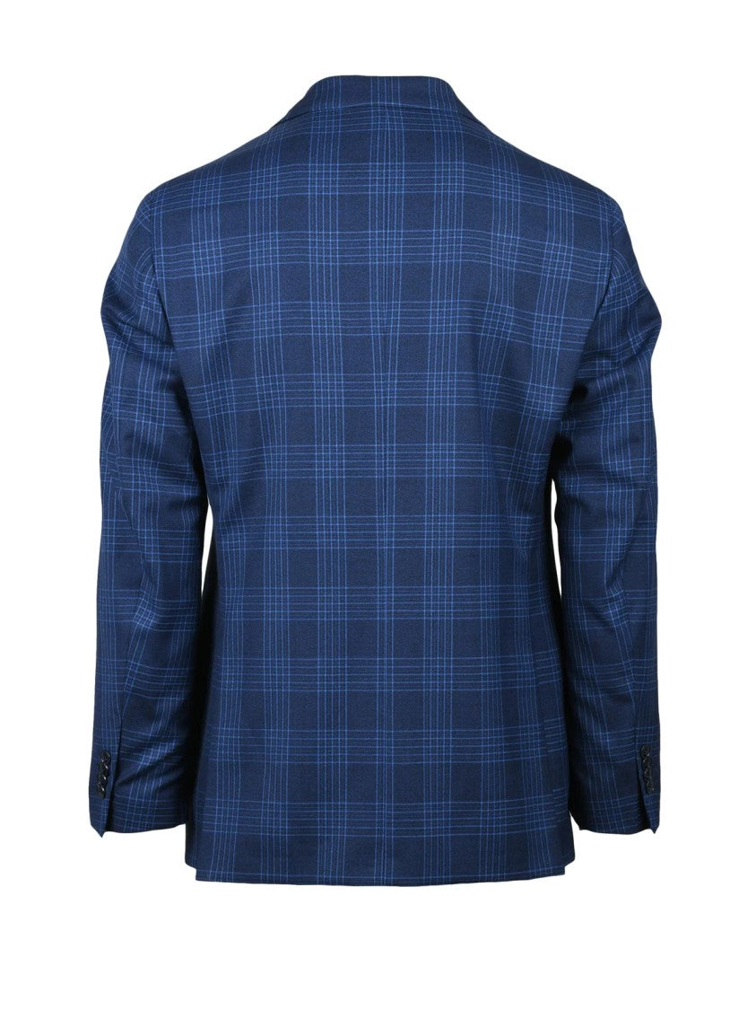 Luigi Bianchi Round Jacket With Checkered Pattern And Two-Button Closure