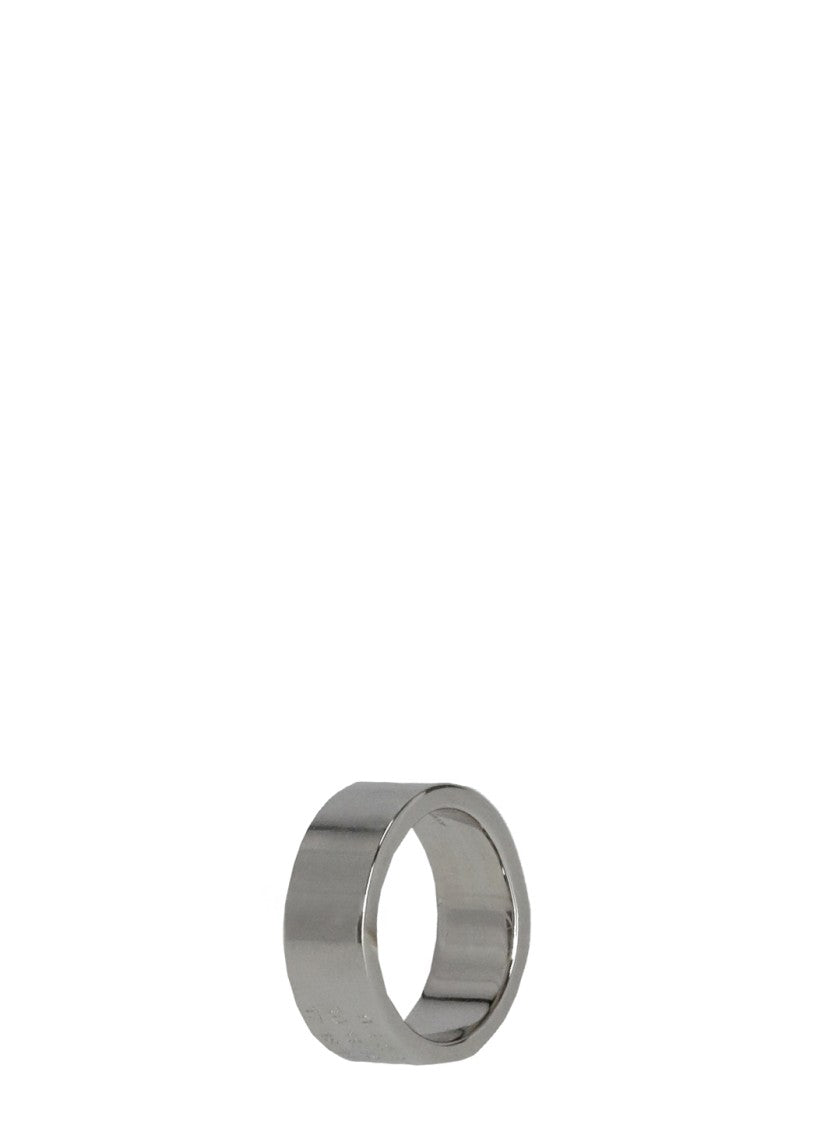 Mm6 By Maison Margiela Polished Brass Ring With Embossed Numeric Detail