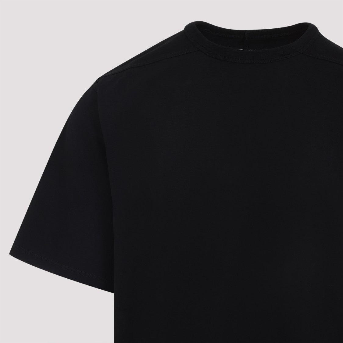 Rick Owens Relaxed-Fit Black Cotton T-Shirt With Classic Crew Neckline