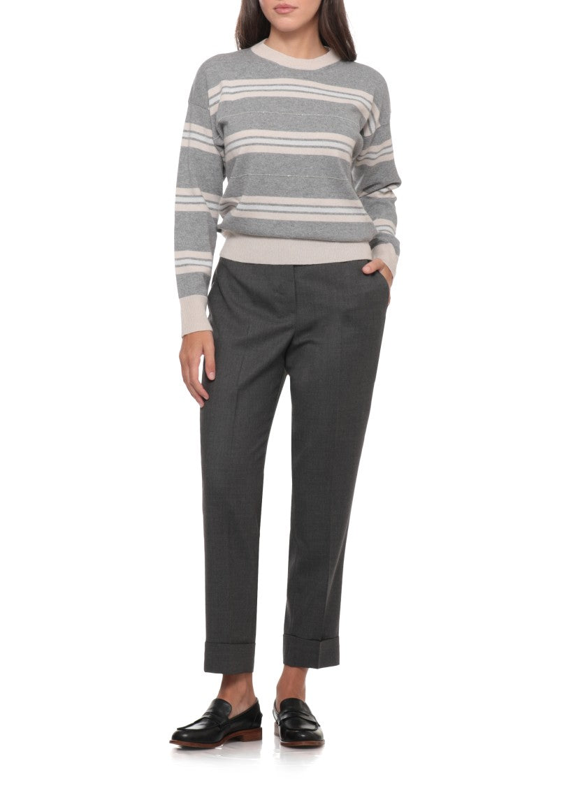 Peserico Color-Contrast Striped Knitwear With Lurex Detail