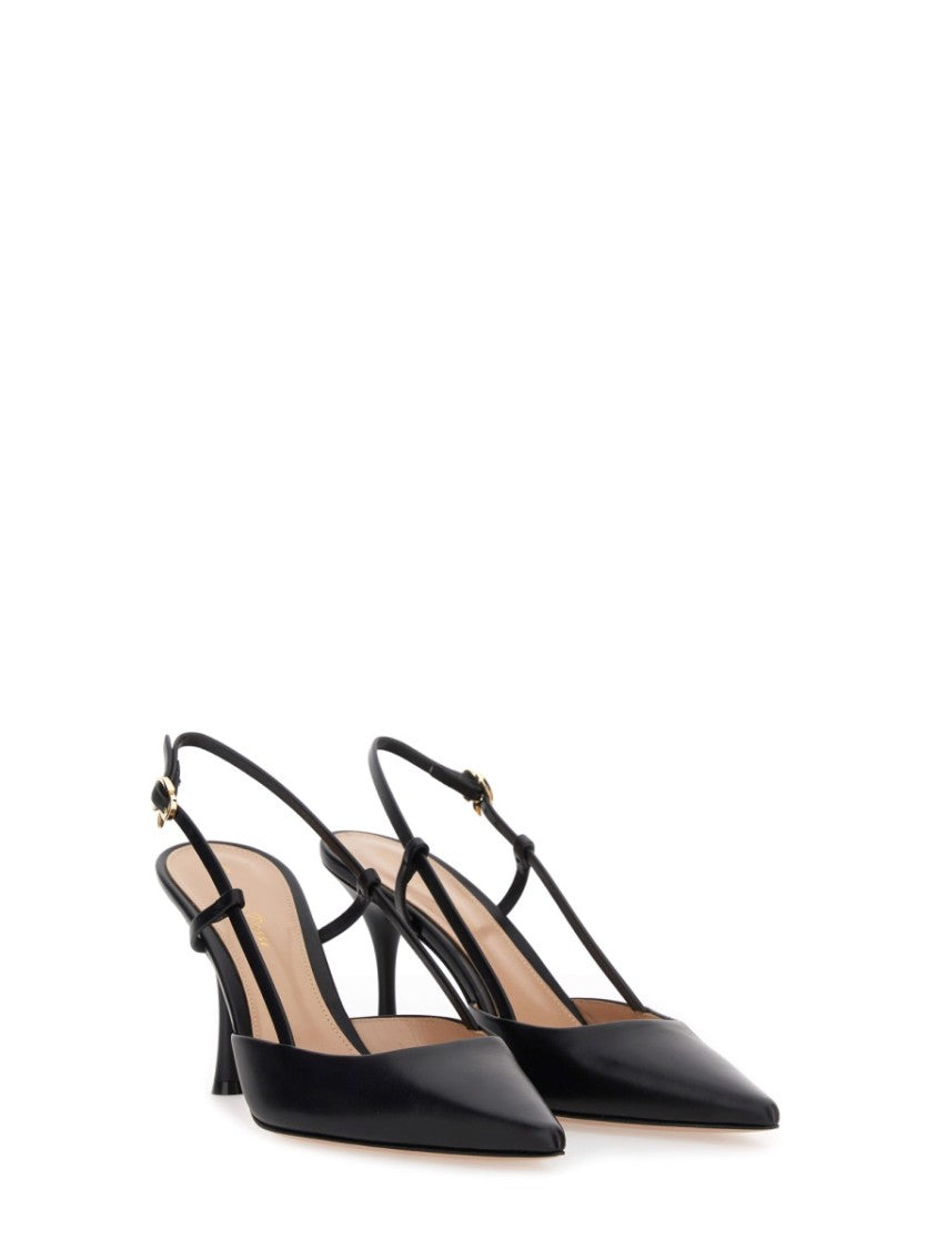 Gianvito Rossi Ascent Pointed Curved Heel Pumps