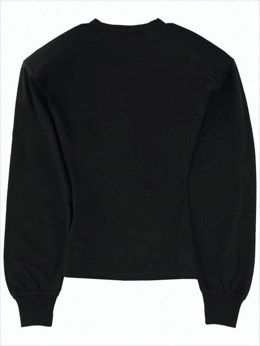 Paloma Wool Cropped Black Long-Sleeve Top With Voluminous Cuffs
