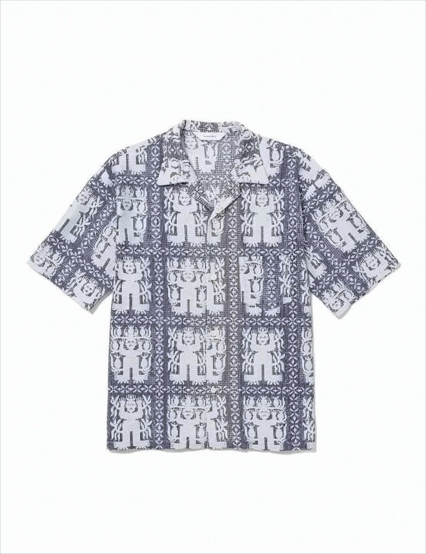 Sasquatchfabrix Boxy White Long-Sleeve Shirt With Camp Collar