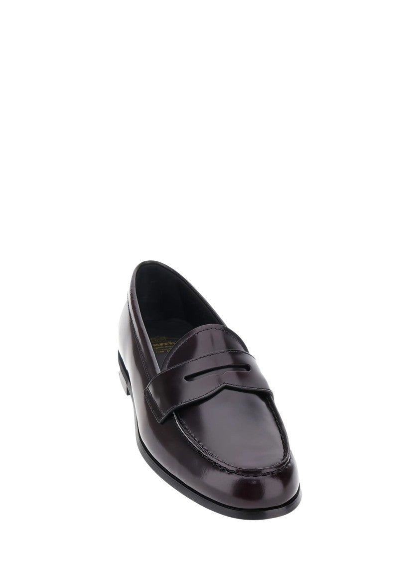 Church's Burgundy Polished Leather Diamond-Cut Penny Strap Loafers