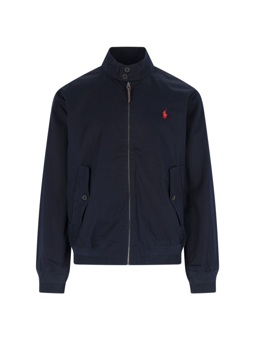 Polo Ralph Lauren Navy Blue High Neck Cotton Zip Jacket