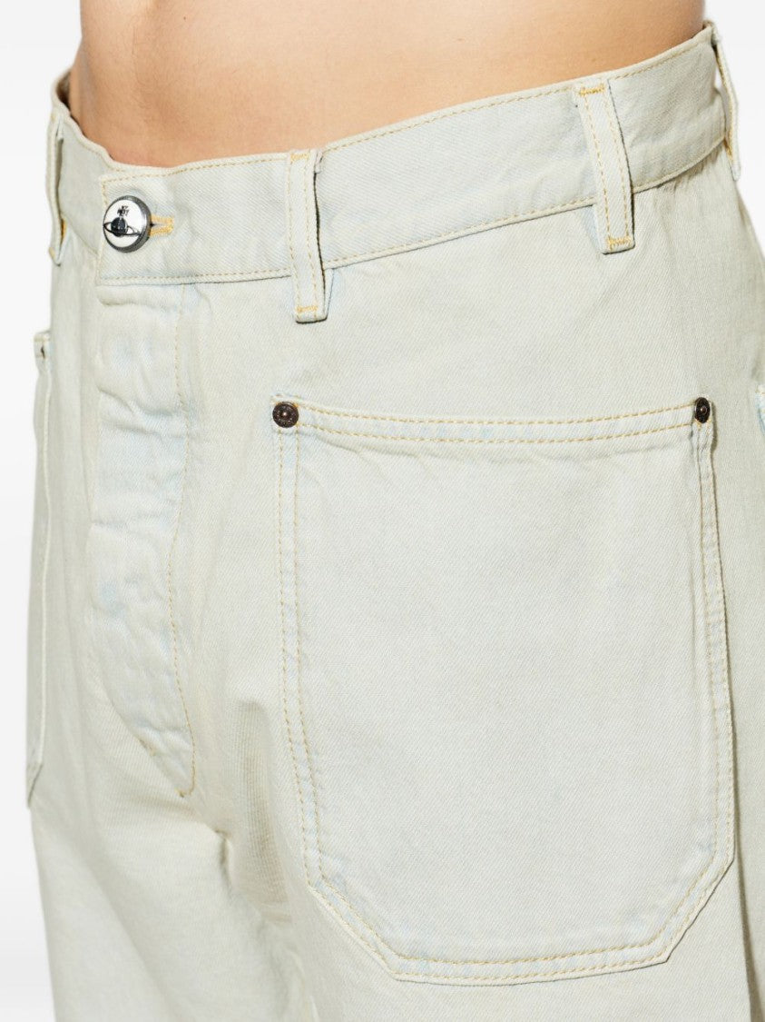 Vivienne Westwood Light Blue Cotton Patch Pocket Jeans