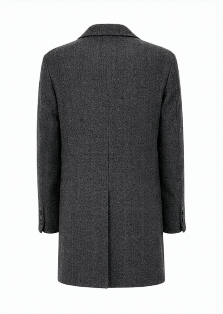 Manuel Ritz Herringbone Wool Blend Coat With Notch Lapel