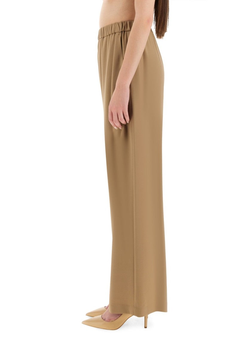 Max Mara Wide-Leg Pants With Elastic Waistband And Smooth Drape