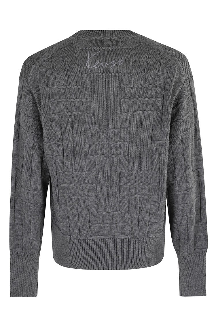 Kenzo Textured Woven Grey Jumper