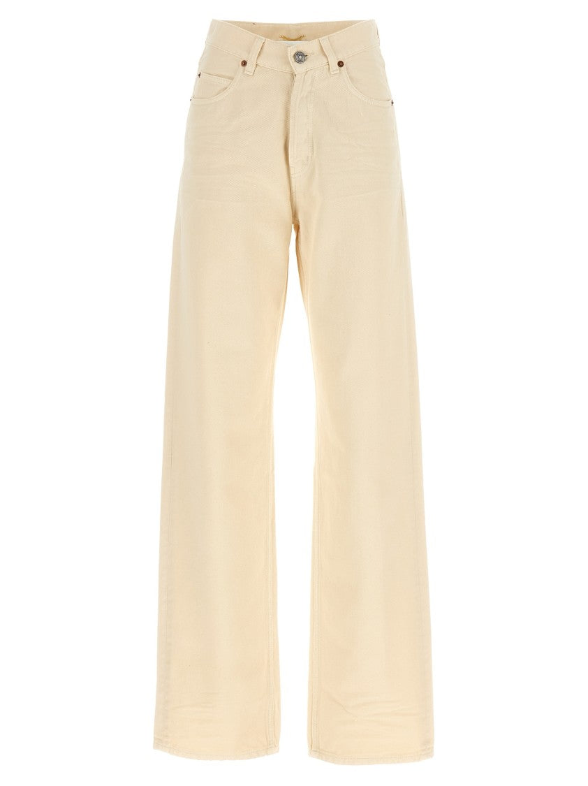 Saint Laurent V-Shaped High-Waist Straight Jeans