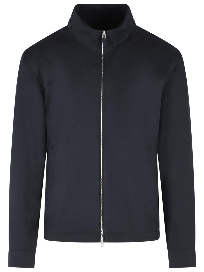 Zegna 'Motorin' Dark Blue Polyester Jacket