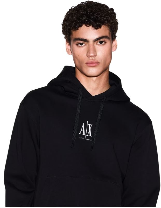 Armani Exchange Cotton Jersey Hoodie With Drawstring Hood