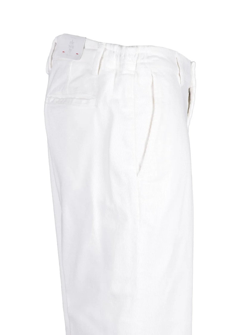 Eleventy White Stretch Cotton Slim-Fit Trousers