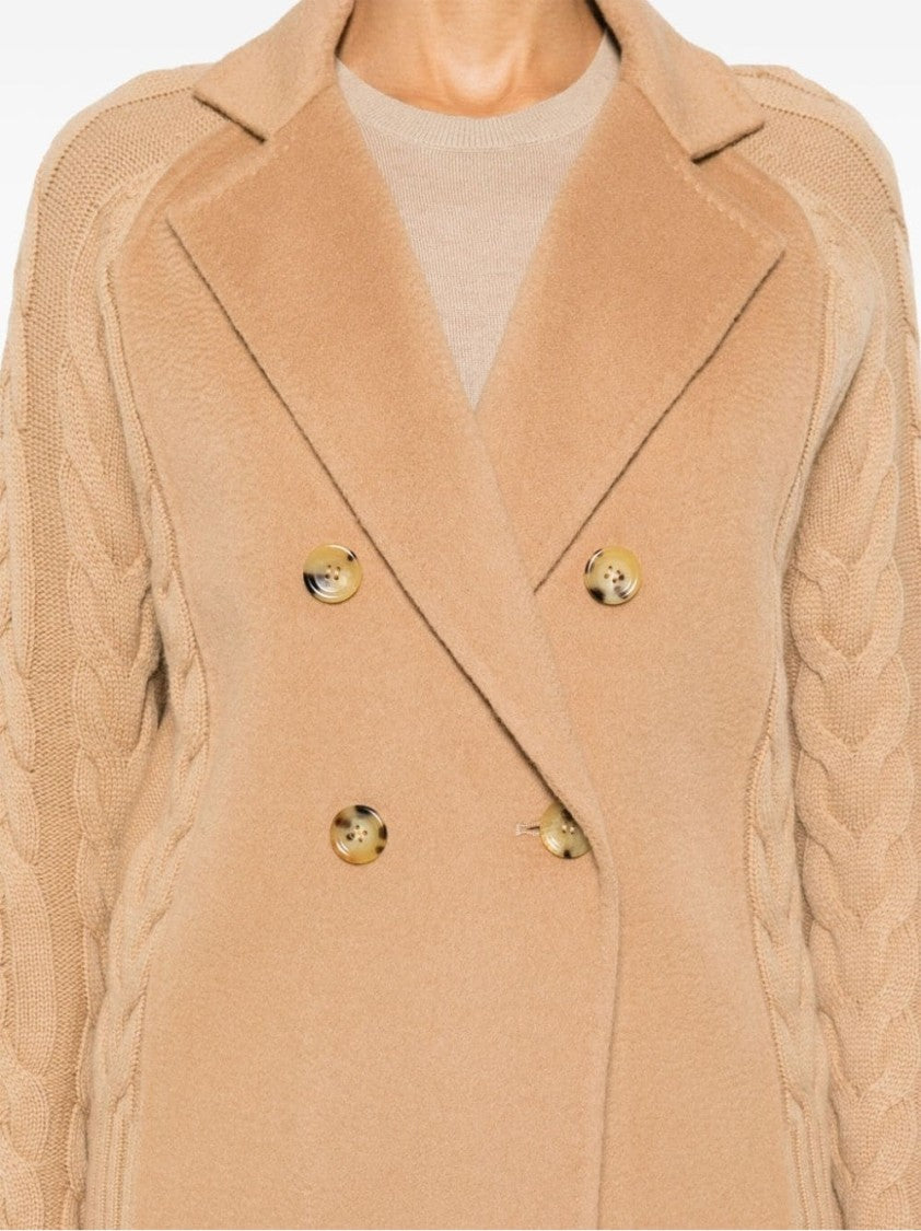 Max Mara Double-Breasted Jacket With Textured Knit