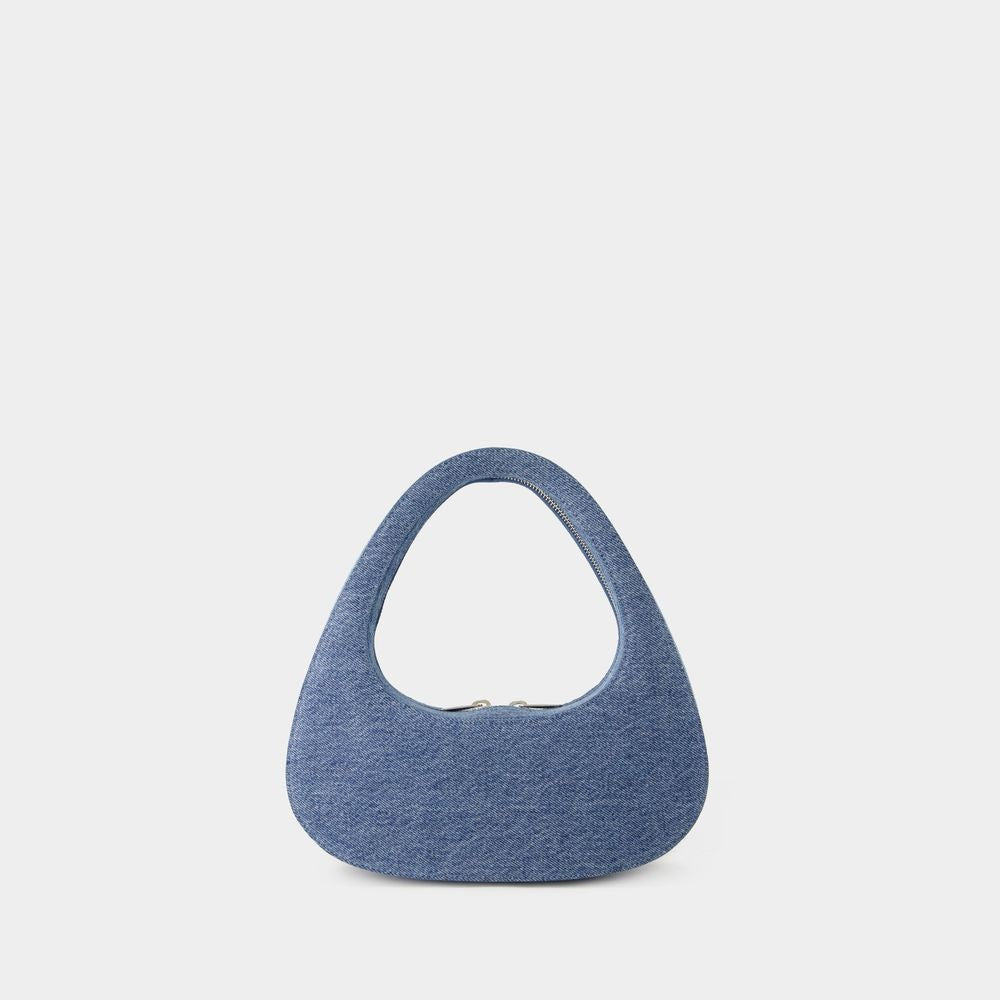 Coperni Swipe Baguette Bag - Canvas - Washed Blue