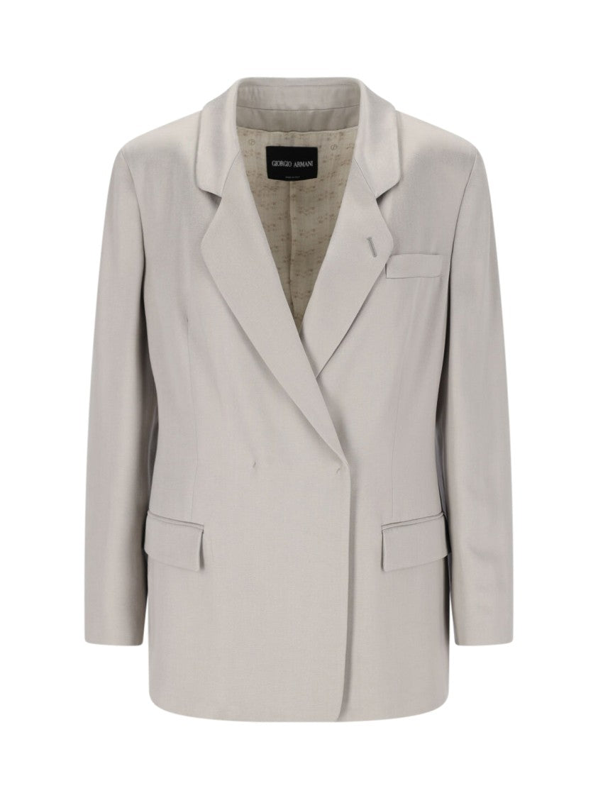Giorgio Armani Double-Breasted Blazer – Grey
