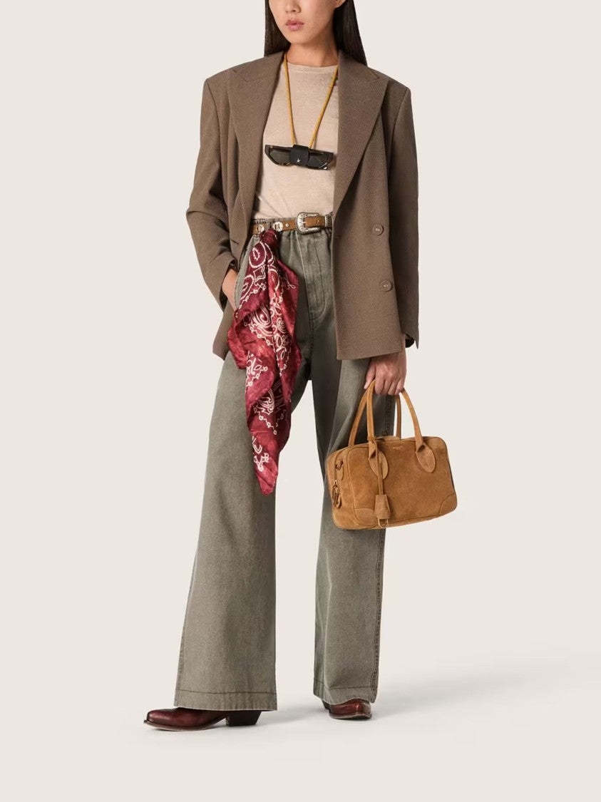 Golden Goose Dove Grey Chevron Workmanship Wool Blazer
