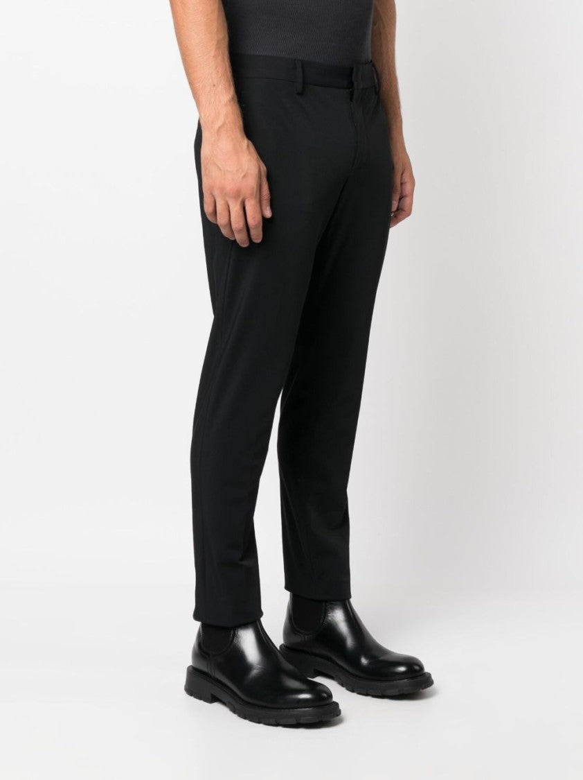 Pt Torino Tailored Black Trousers With Discreet Pockets