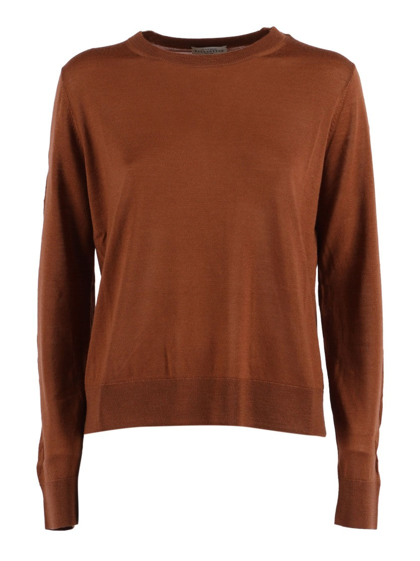 Ballantyne Fitted Wool Knit Pullover With Ribbed Neckline