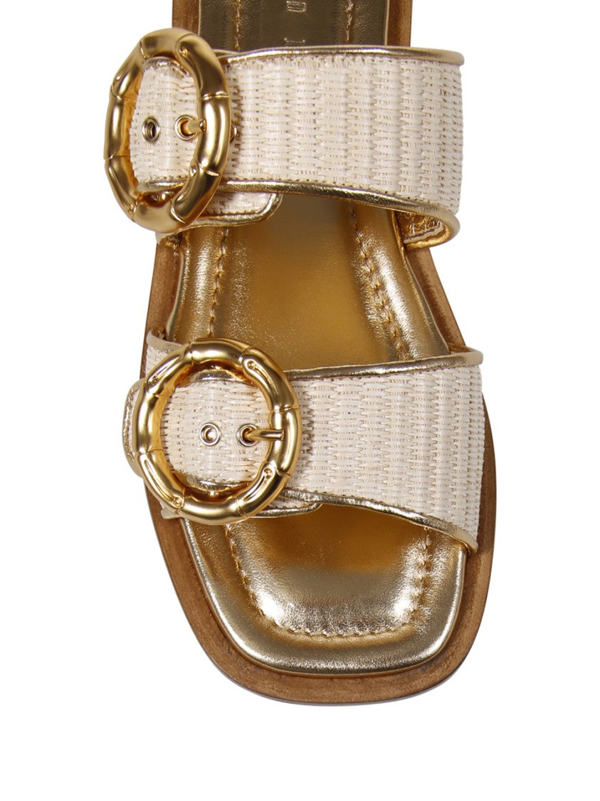Amato Daniele Flat Sandals With Buckles And Cushioned Footbed