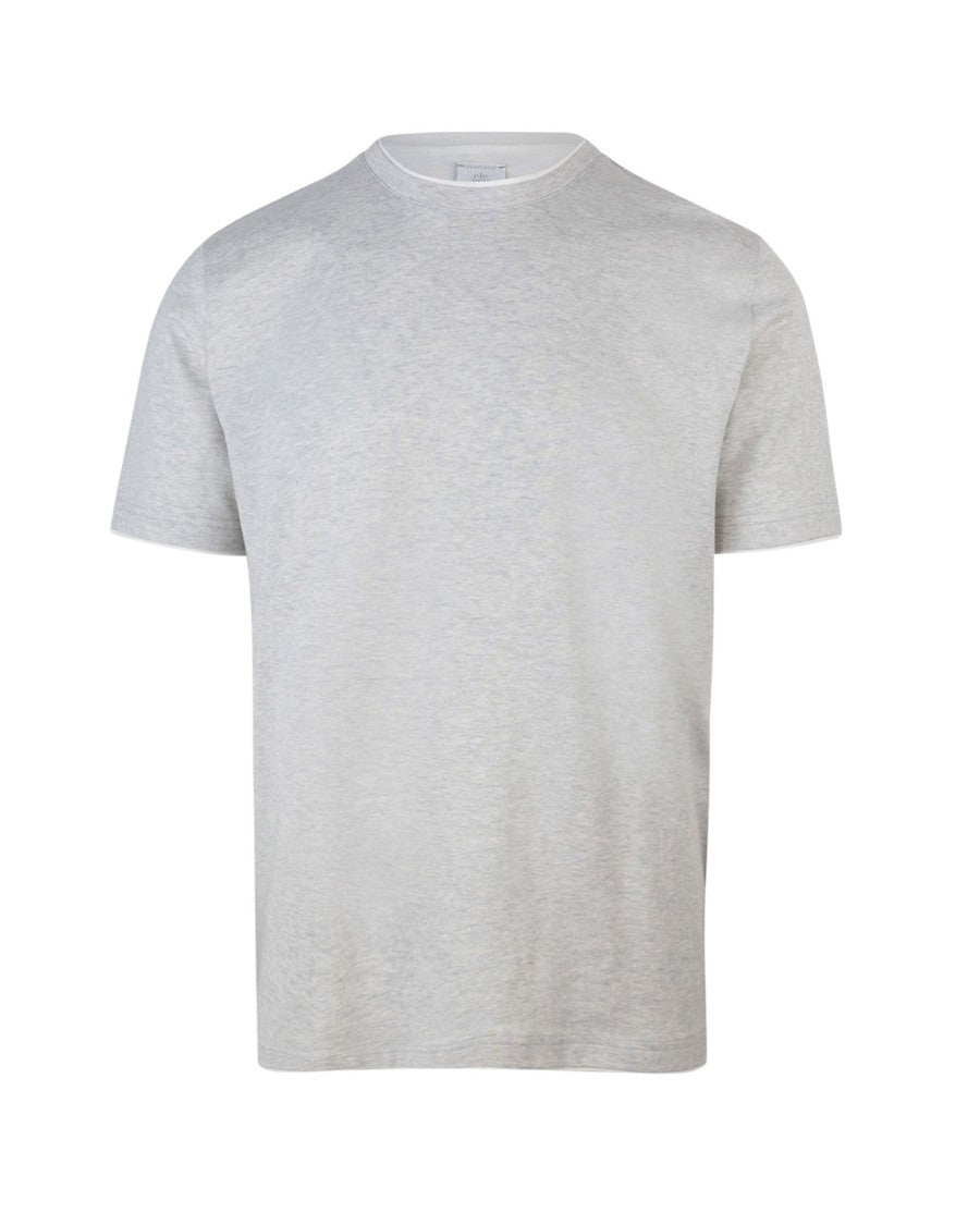 Eleventy Light Grey Cotton Crew Neck T-Shirt
