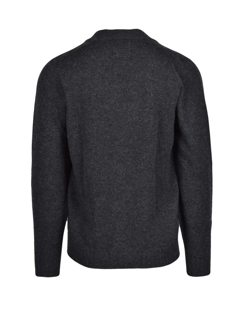 Drumohr Grey V-Neck Wool Cardigan